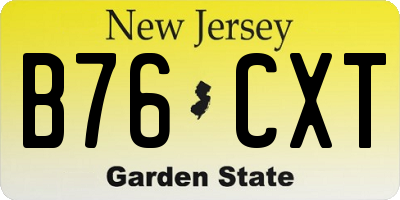 NJ license plate B76CXT
