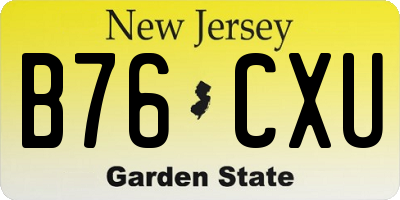 NJ license plate B76CXU
