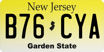 NJ license plate B76CYA