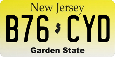 NJ license plate B76CYD