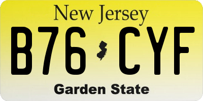 NJ license plate B76CYF