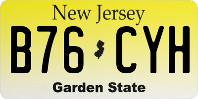NJ license plate B76CYH