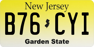 NJ license plate B76CYI