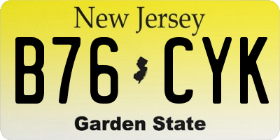 NJ license plate B76CYK