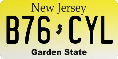 NJ license plate B76CYL
