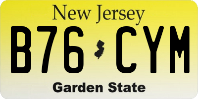 NJ license plate B76CYM