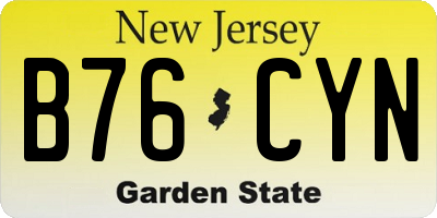 NJ license plate B76CYN