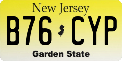 NJ license plate B76CYP