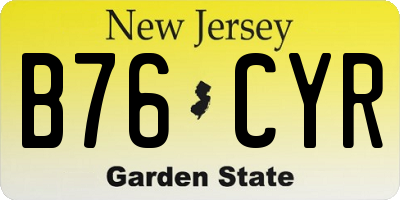 NJ license plate B76CYR