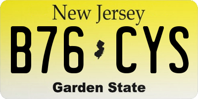NJ license plate B76CYS