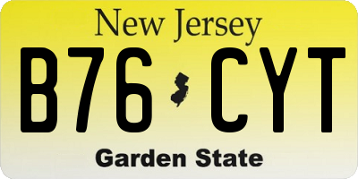 NJ license plate B76CYT