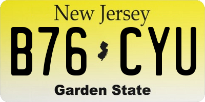 NJ license plate B76CYU