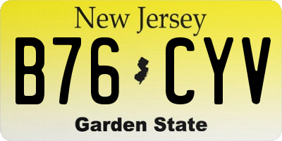 NJ license plate B76CYV