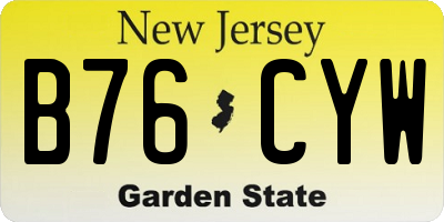 NJ license plate B76CYW