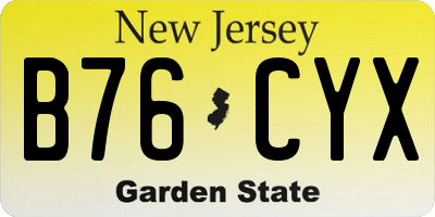 NJ license plate B76CYX