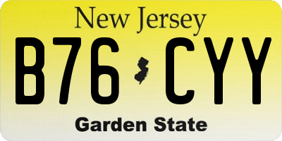 NJ license plate B76CYY