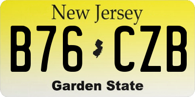 NJ license plate B76CZB