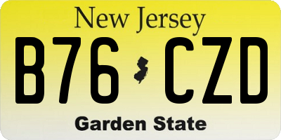 NJ license plate B76CZD