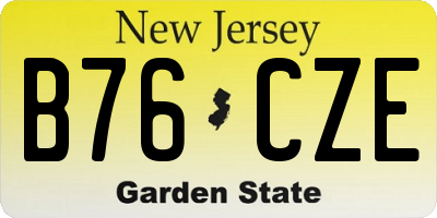 NJ license plate B76CZE