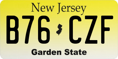NJ license plate B76CZF