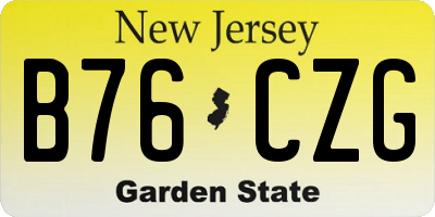 NJ license plate B76CZG