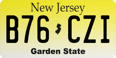 NJ license plate B76CZI