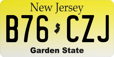 NJ license plate B76CZJ
