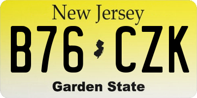 NJ license plate B76CZK