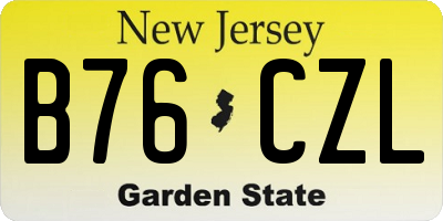 NJ license plate B76CZL