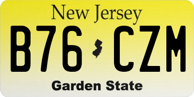NJ license plate B76CZM