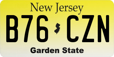 NJ license plate B76CZN