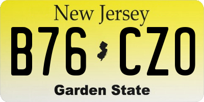 NJ license plate B76CZO