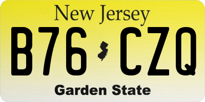 NJ license plate B76CZQ