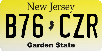 NJ license plate B76CZR