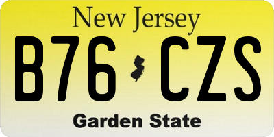 NJ license plate B76CZS