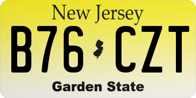 NJ license plate B76CZT