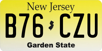 NJ license plate B76CZU