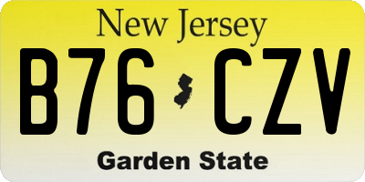 NJ license plate B76CZV