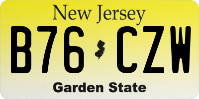 NJ license plate B76CZW