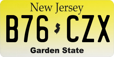 NJ license plate B76CZX