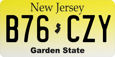 NJ license plate B76CZY