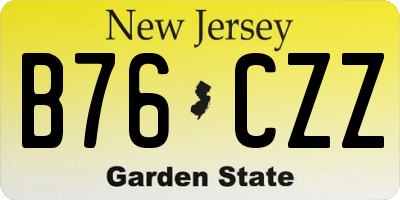 NJ license plate B76CZZ