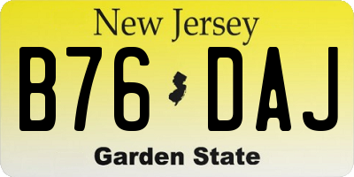 NJ license plate B76DAJ