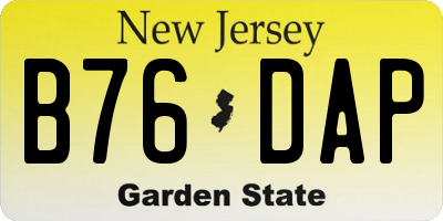 NJ license plate B76DAP