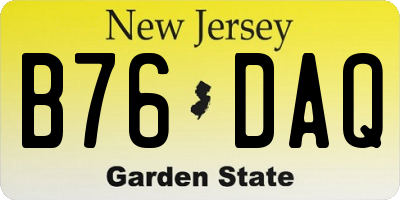 NJ license plate B76DAQ