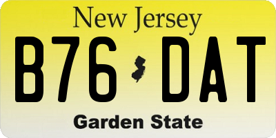 NJ license plate B76DAT