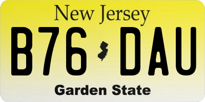 NJ license plate B76DAU