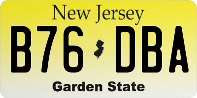 NJ license plate B76DBA
