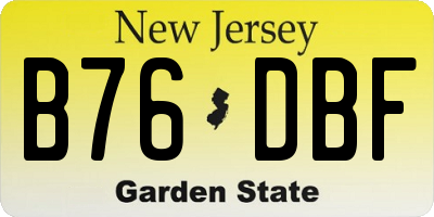 NJ license plate B76DBF