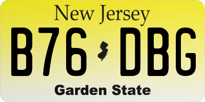 NJ license plate B76DBG